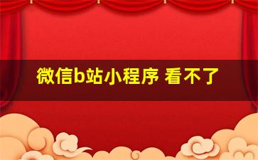 微信b站小程序 看不了